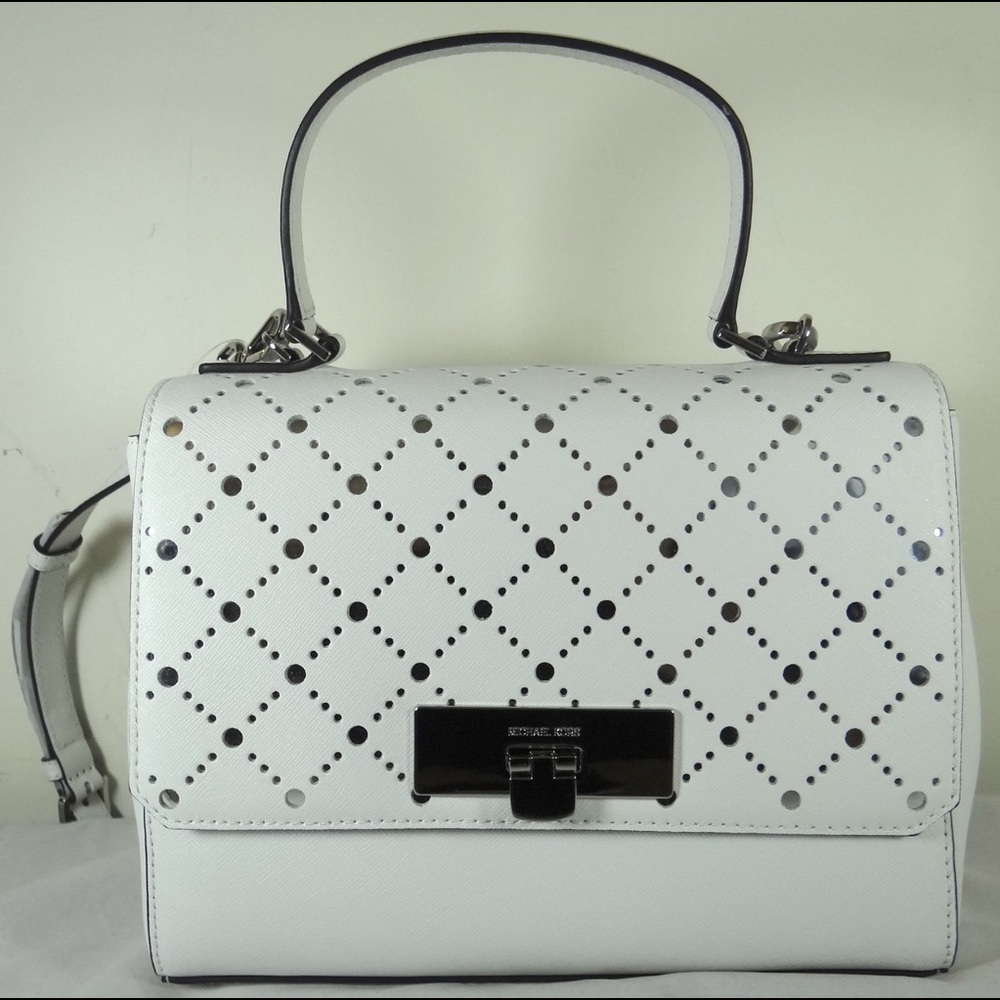 Michael Kors “Callie” white leather purse - Picture 2 of 7